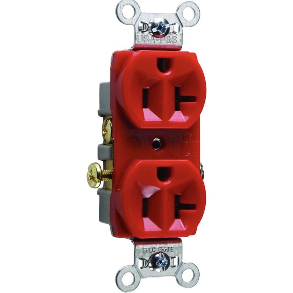 Legrand 20 Amp Commercial Specification Grade Duplex Outlet Red 1 Pack